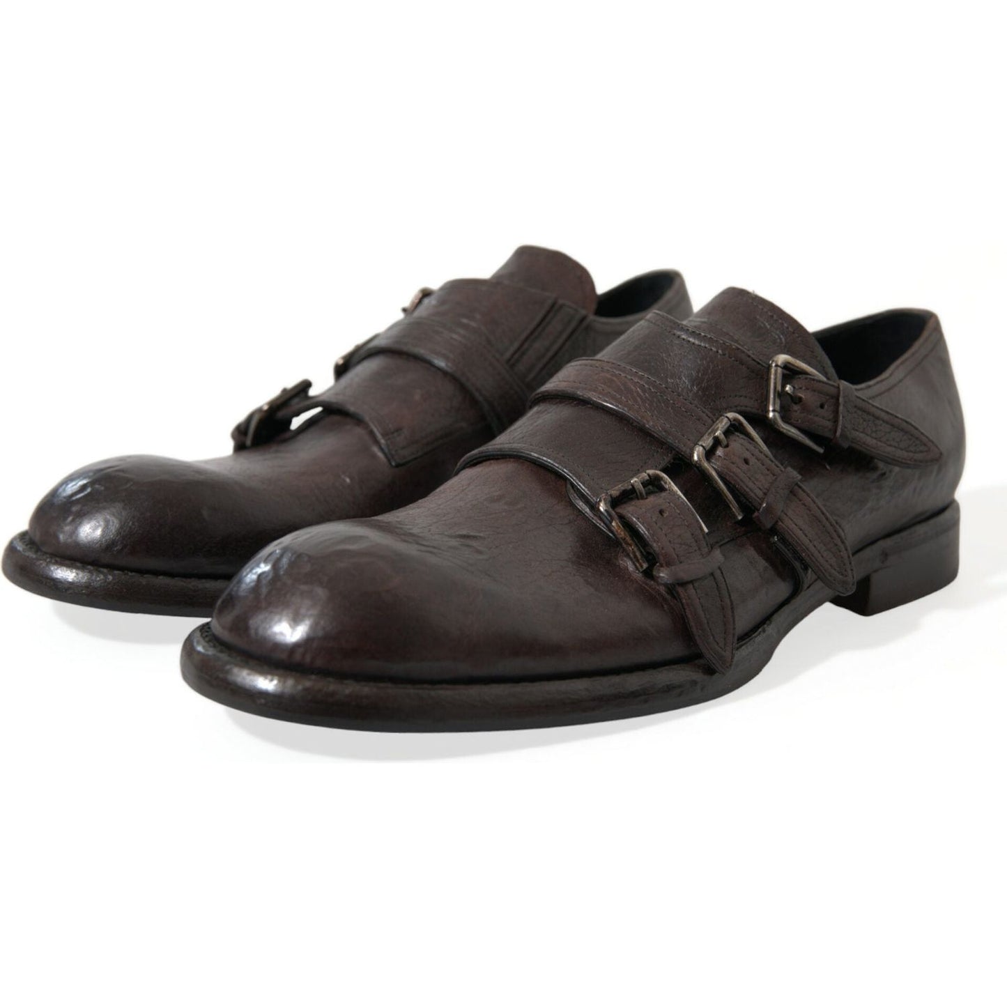 Dolce & Gabbana Brown Leather Strap Formal Dress Shoes