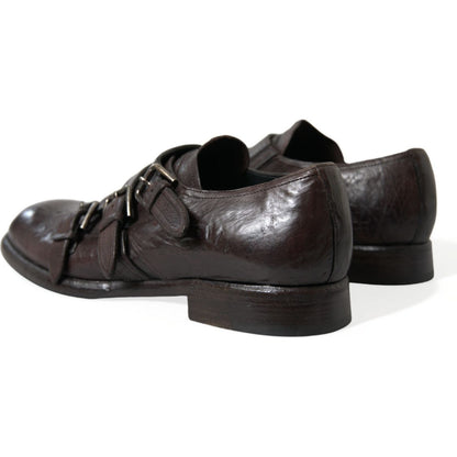 Dolce & Gabbana Brown Leather Strap Formal Dress Shoes
