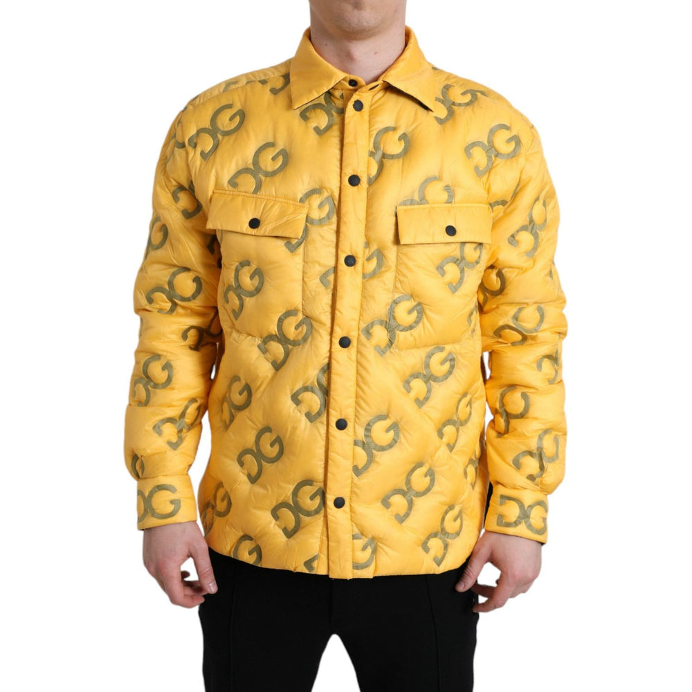 Dolce & Gabbana Elegant Yellow Padded Blouson Jacket 1728,67345645728,Clothing,Dolce & Gabbana,IT48 | M,Jackets - Men - Clothing,Material: 100% Nylon,Men,Men - Clothing,New with tags,Yellow Dolce & Gabbana JKT4001-48
