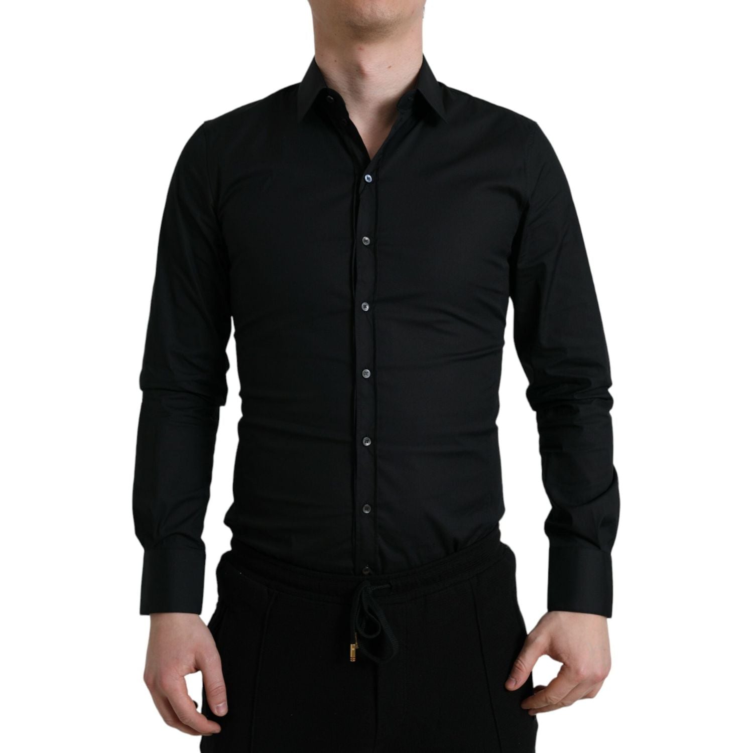 قميص دولتشي آند غابانا الإيطالي الأنيق باللون الأسود بقصّة Slim Fit