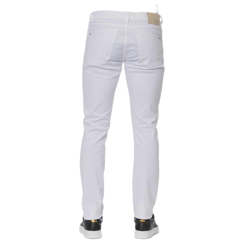 Trussardi Jeans White Cotton Men Jeans