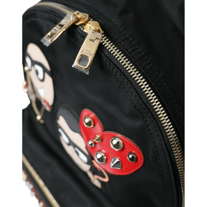 Dolce & Gabbana Black #DGFAMILY Embellished Backpack VULCANO Bag