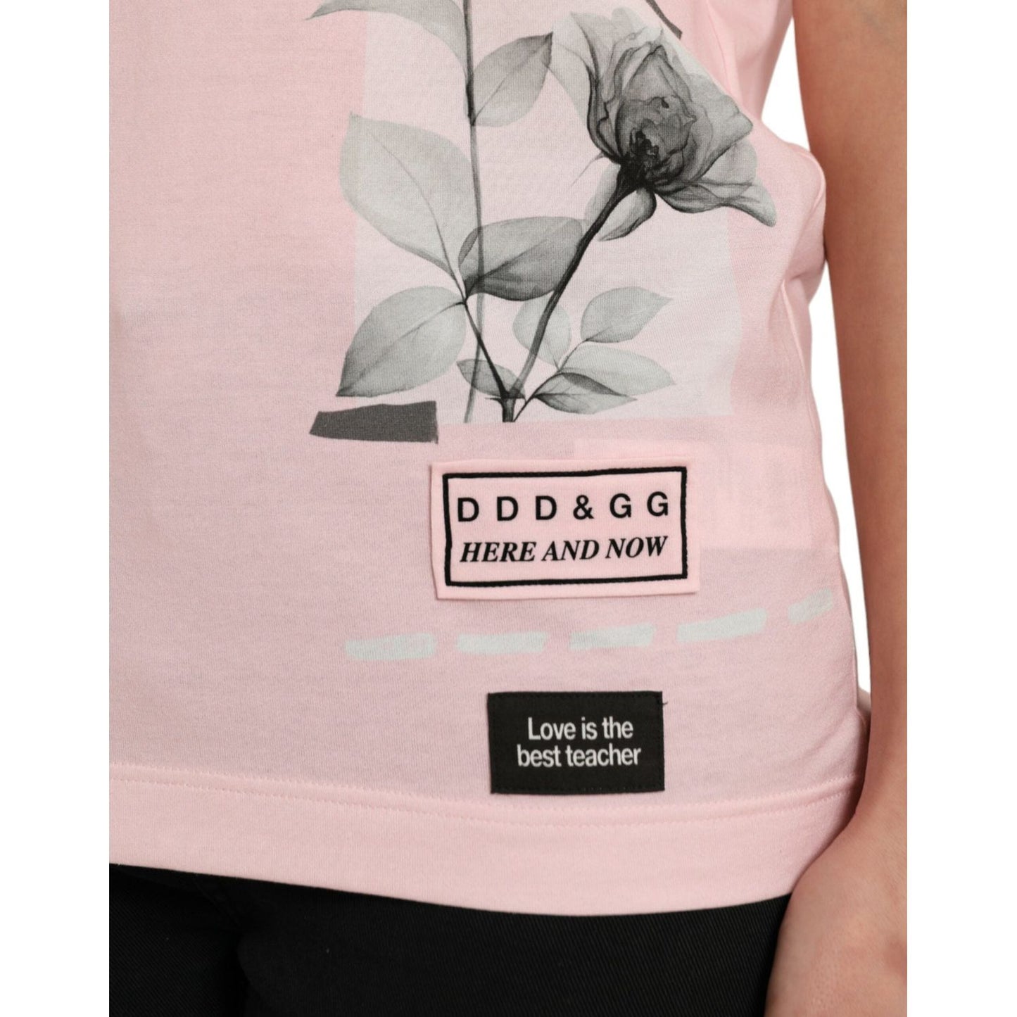 Dolce & Gabbana Pink Floral Print Cotton Short Sleeves T-shirt