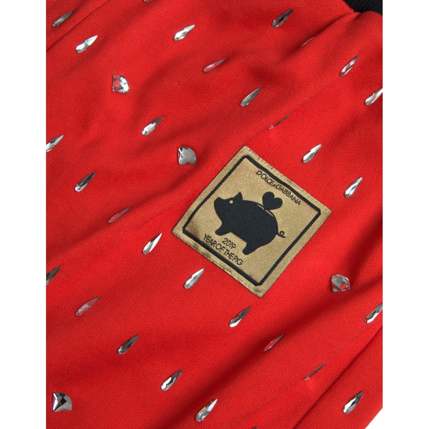 بنطلون رياضي من Dolce &amp; Gabbana باللون الأحمر بطبعة Year Of The Pig