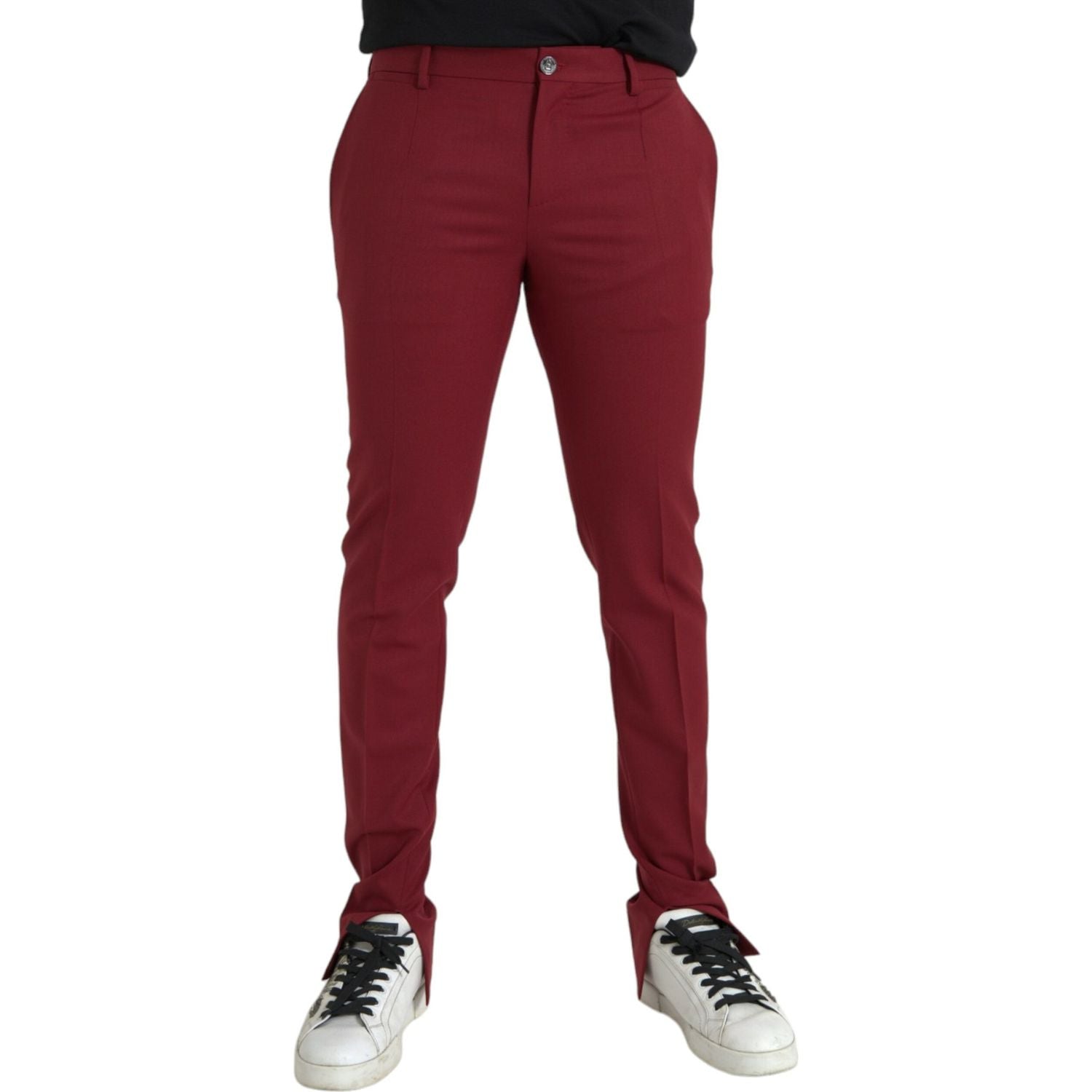 بنطلون رجالي من الصوف الأحمر من دولتشي آند غابانا بقصّة Slim Fit