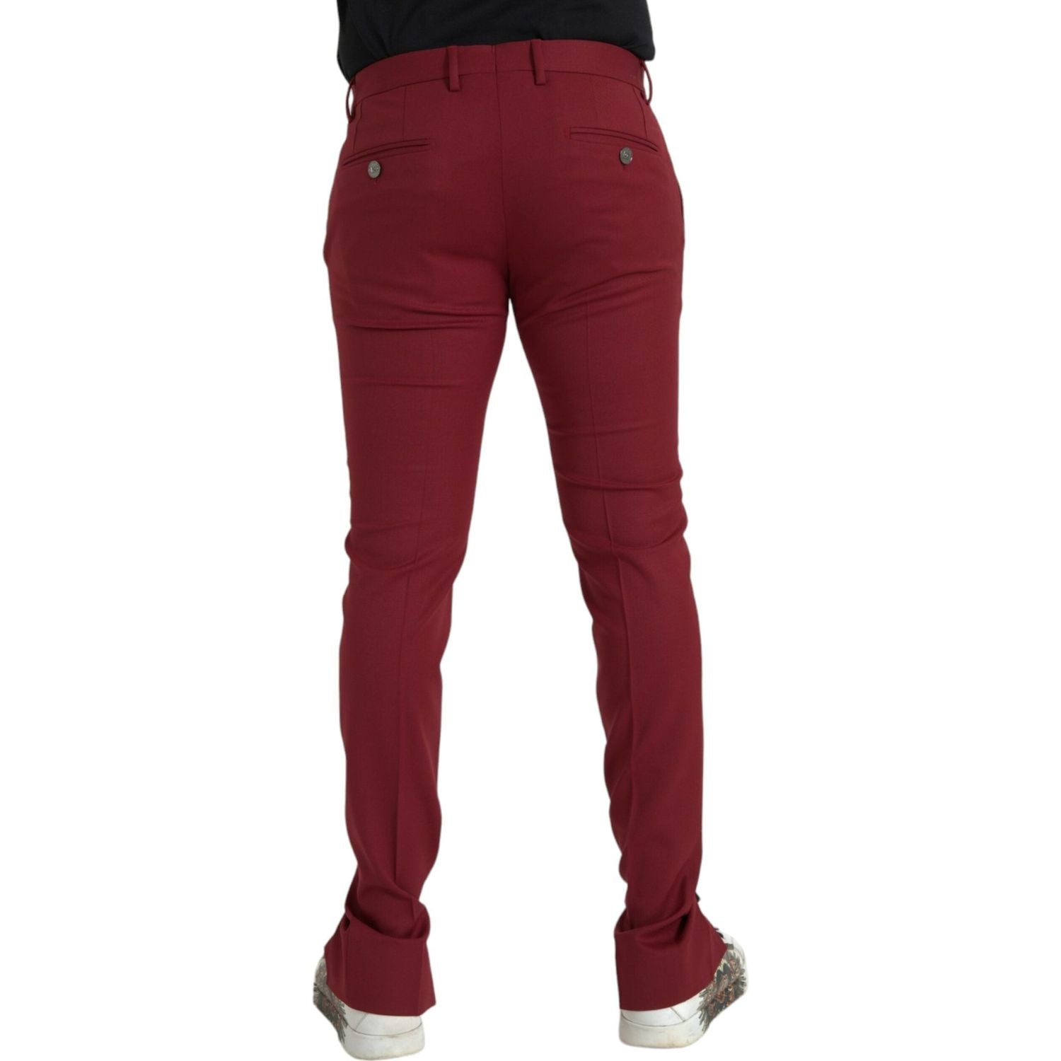 بنطلون رجالي من الصوف الأحمر من دولتشي آند غابانا بقصّة Slim Fit