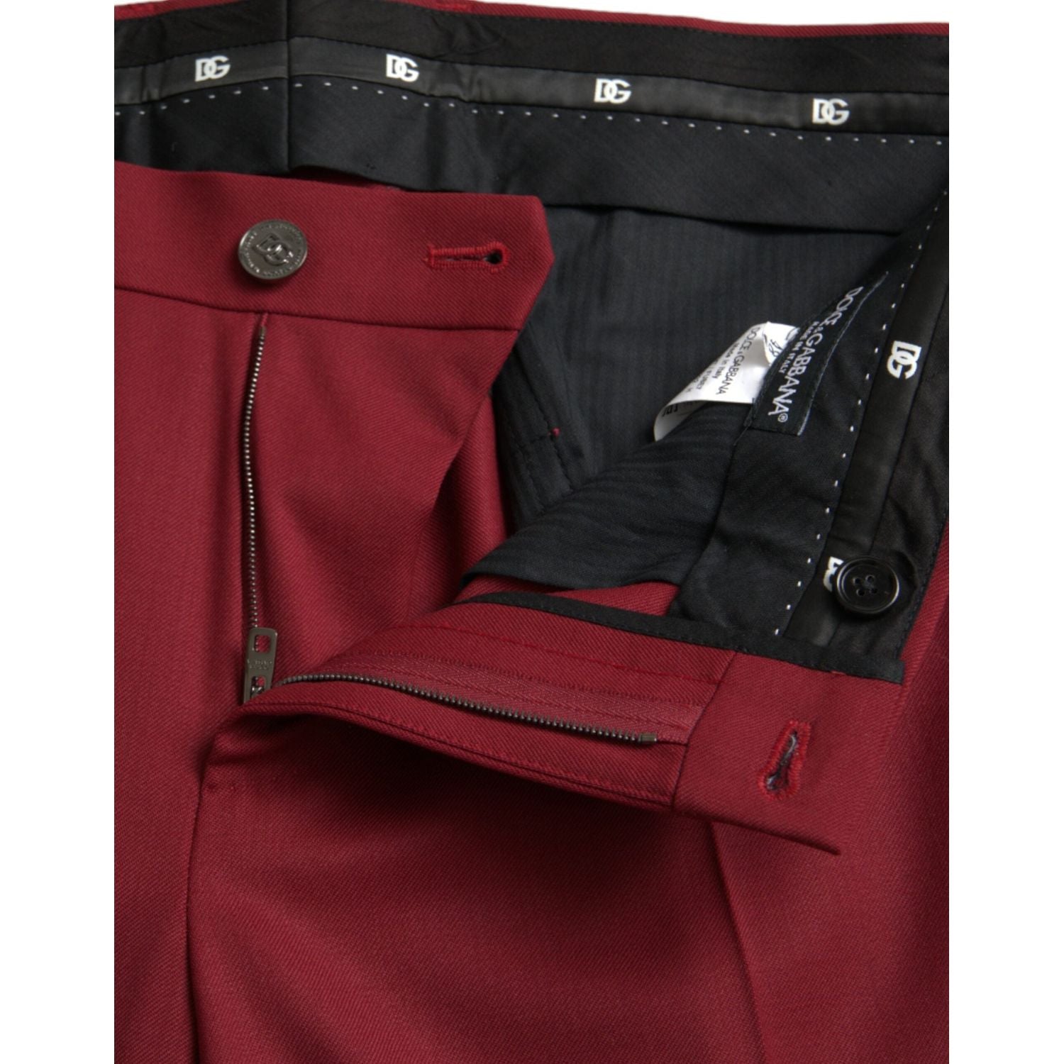 بنطلون رجالي من الصوف الأحمر من دولتشي آند غابانا بقصّة Slim Fit