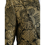 Dolce & Gabbana Gold SICILIA Jacquard Single Breasted Coat Blazer JKT4016-48