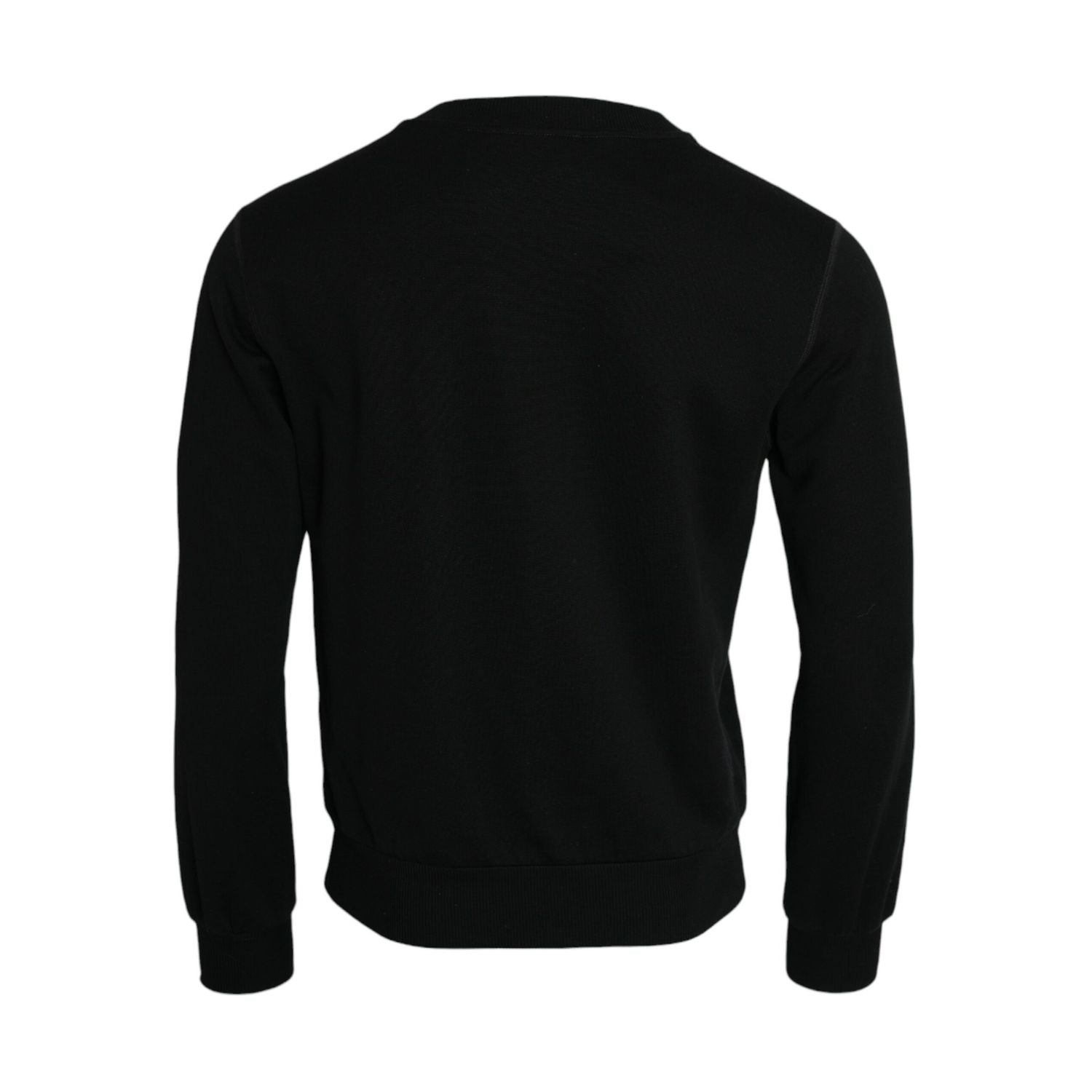Dolce & Gabbana Black Cotton Long Sleeves Sweatshirt Sweater