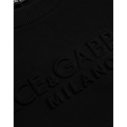 Dolce & Gabbana Black Cotton Long Sleeves Sweatshirt Sweater