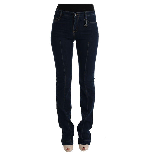 Costume National Chic Flared Cotton Jeans in Blue Jeans & Pants Costume National Black
