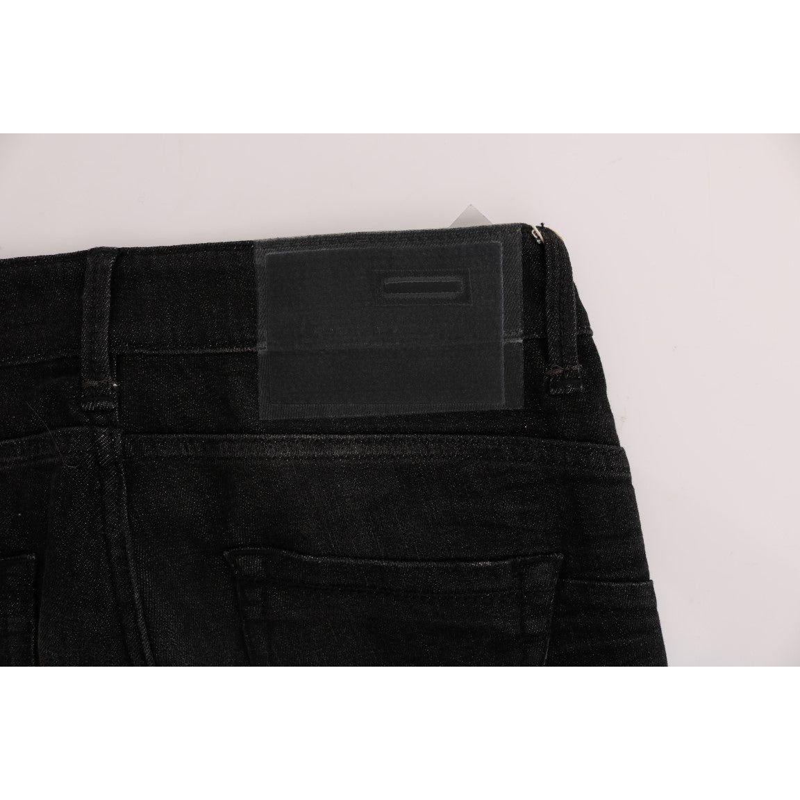 بنطلون جينز قطني أسود بقصّة Slim Fit من Acht Chic