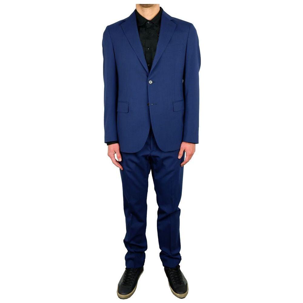 بدلة Aquascutum الأنيقة المكونة من قطعتين من مزيج الصوف باللون الأزرق