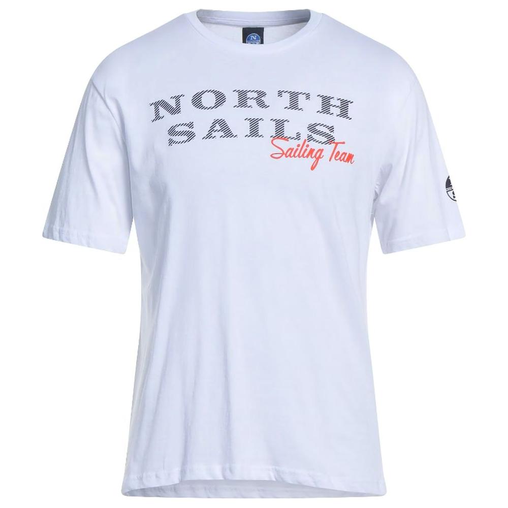 تي شيرت North Sails Pristine White Rubber Logo
