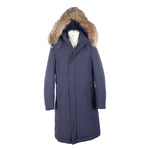 Made in Italy Blue Wool Men Raincoat LO-4903-IT46 | S