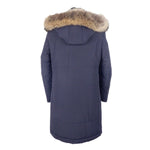Made in Italy Blue Wool Men Raincoat LO-4903-IT46 | S