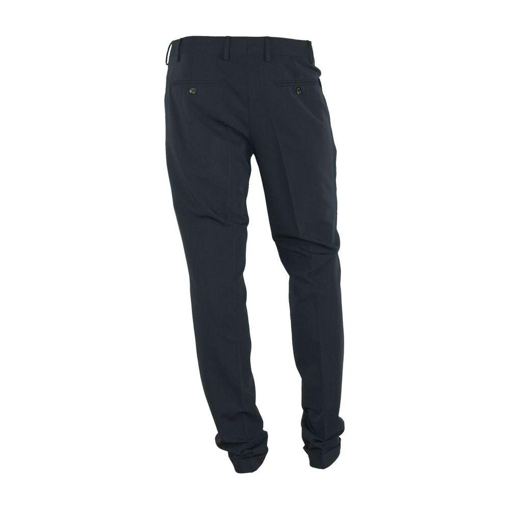 Made in Italy Black Polyester Men Pants