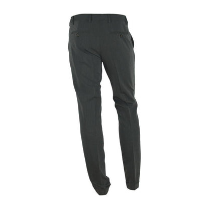 Made in Italy Gray Polyester Men Trousers