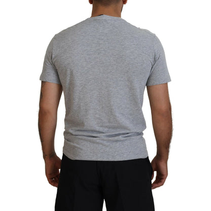 Dsquared² Gray Logo Cotton Short Sleeves Crewneck T-shirt