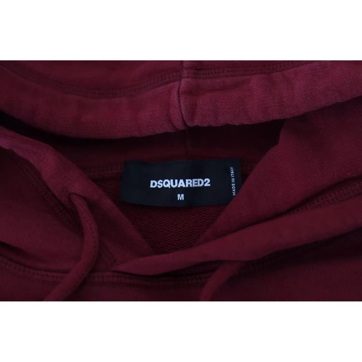 سترة صوفية مطبوعة بغطاء رأس ممزقة من القطن الكستنائي من Dsquared²