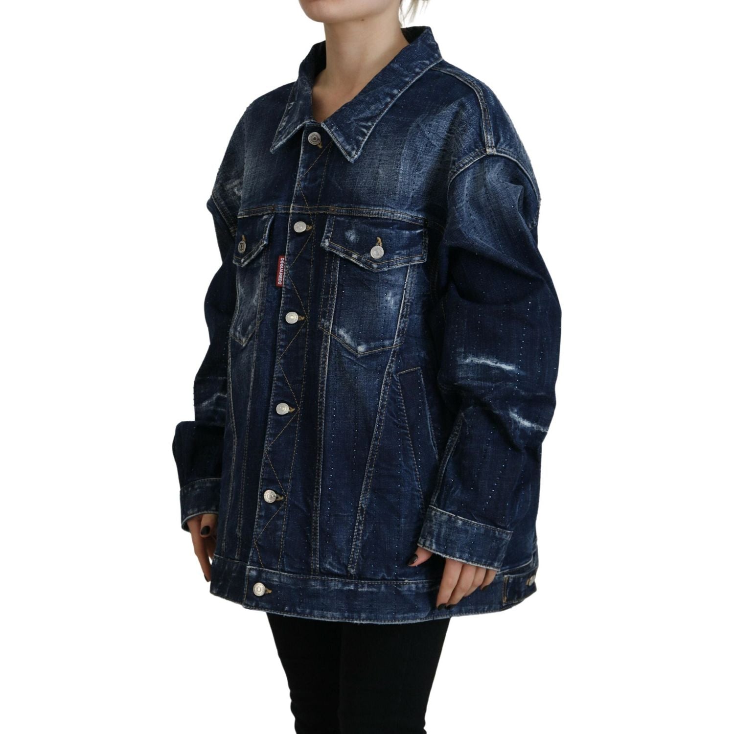 سترة جينز زرقاء ممزقة من Dsquared²