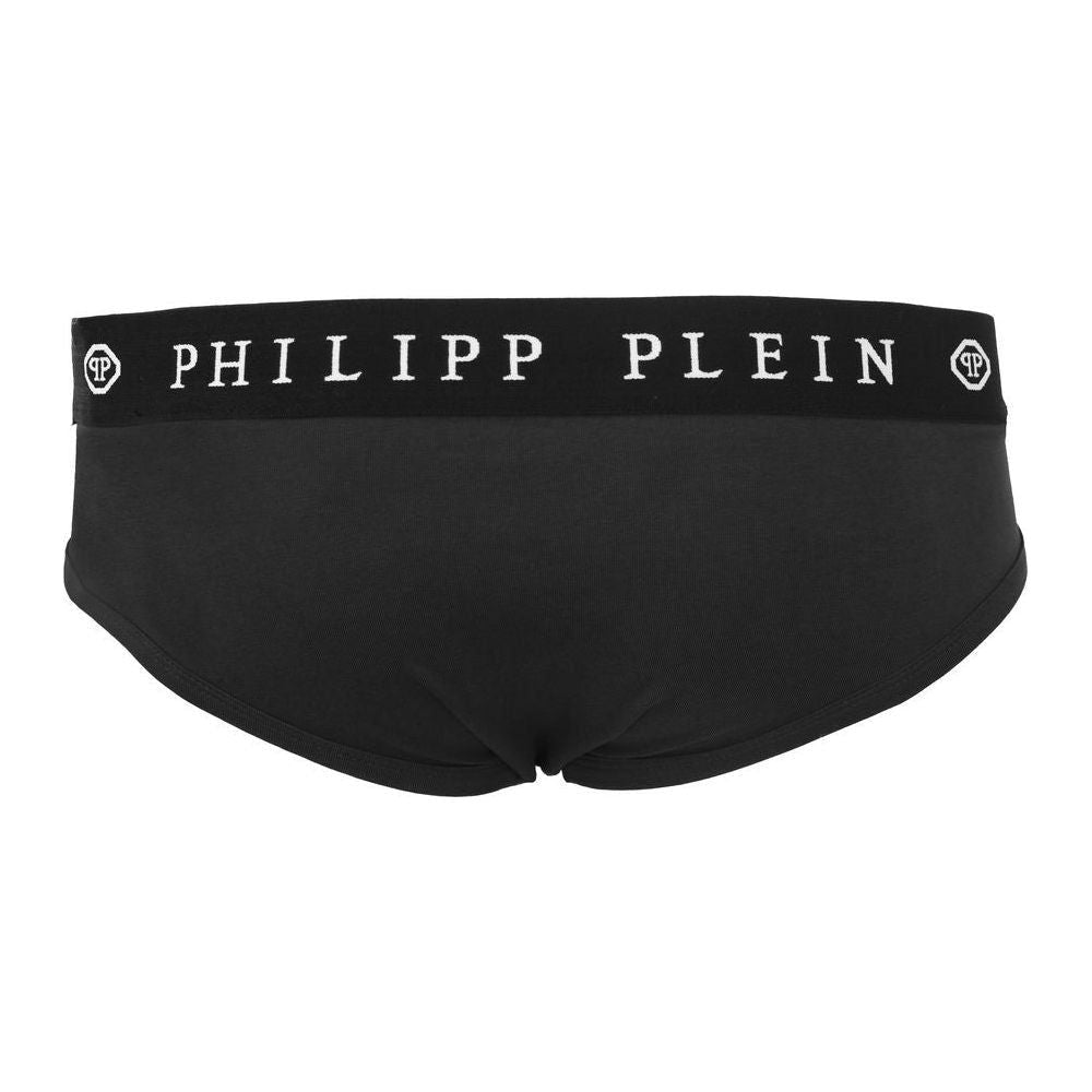 مجموعة بوكسر رجالي من القطن باللون الأسود من Philipp Plein