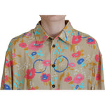 Dsquared² Beige Floral Collared Button Down Long Sleeves Shirt TSH83427-38