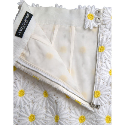 Dolce & Gabbana White Floral A-line Mini Skirt