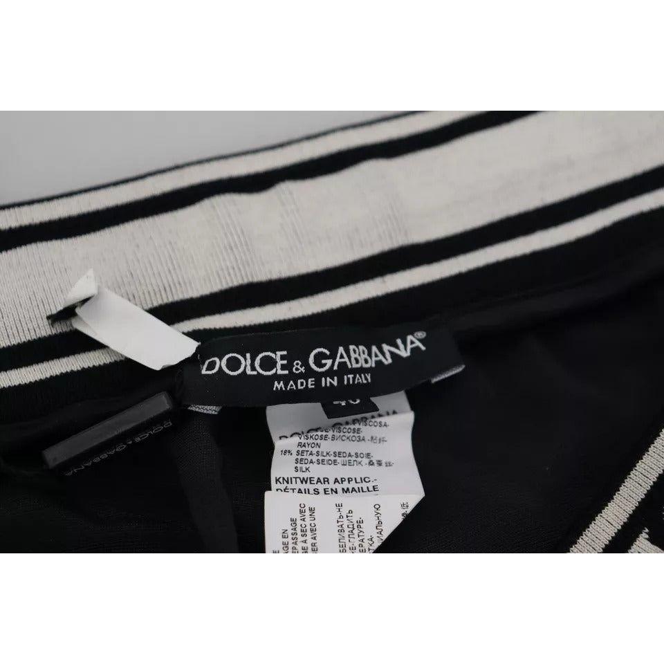 بنطلون رياضي أسود من Dolce &amp; Gabbana مصنوع من القطن