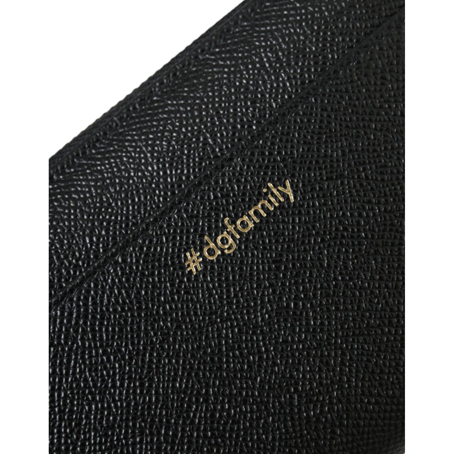 محفظة دولتشي آند غابانا للرجال من الجلد الأسود والأزرق بسحاب #DGFAMILY