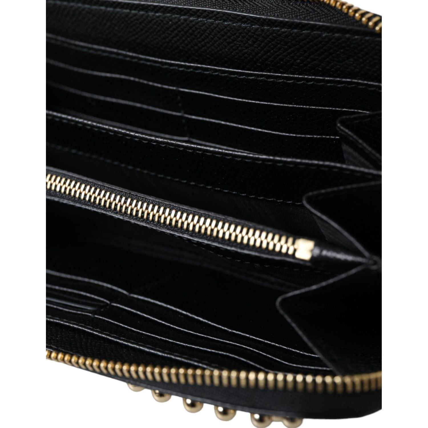 محفظة دولتشي آند غابانا للرجال من الجلد الأسود والأزرق بسحاب #DGFAMILY