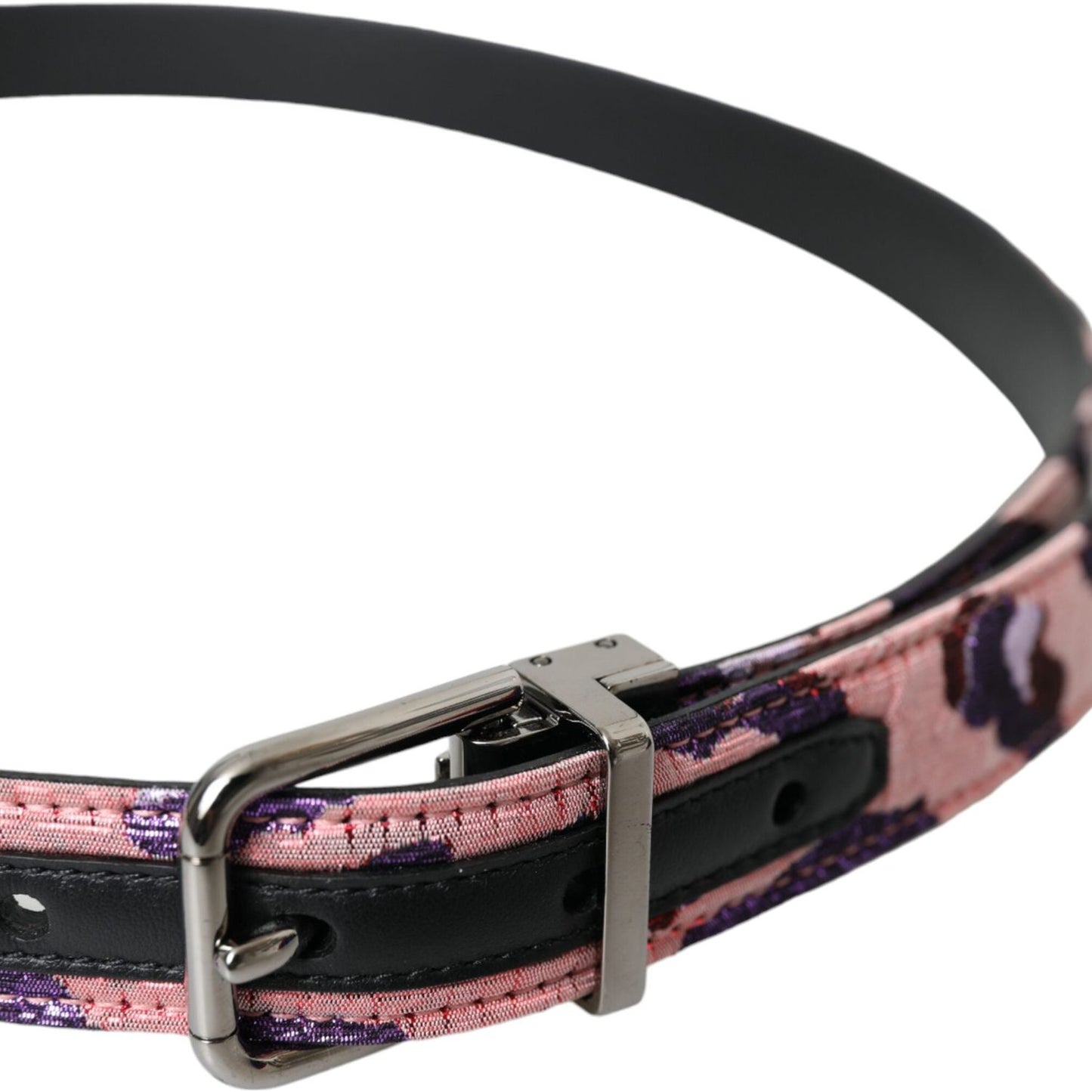Dolce & Gabbana Multicolor Jacquard Leather Metal Buckle Belt BEL9214-95