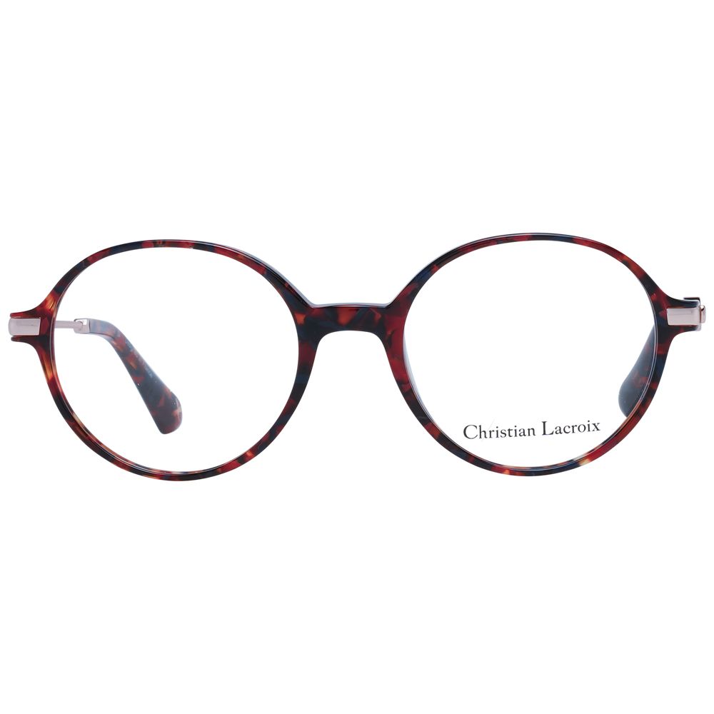 Christian Lacroix Red Acetate Glasses (Frames) for women, full-rim, round style in red with branded case.