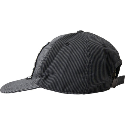 Dolce & Gabbana Black Cotton Embellished Baseball Hat Men