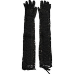Dolce & Gabbana Black Taormina Lace Elbow Length Gloves LB30123-7.5