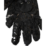 Dolce & Gabbana Black Taormina Lace Elbow Length Gloves LB30123-7.5