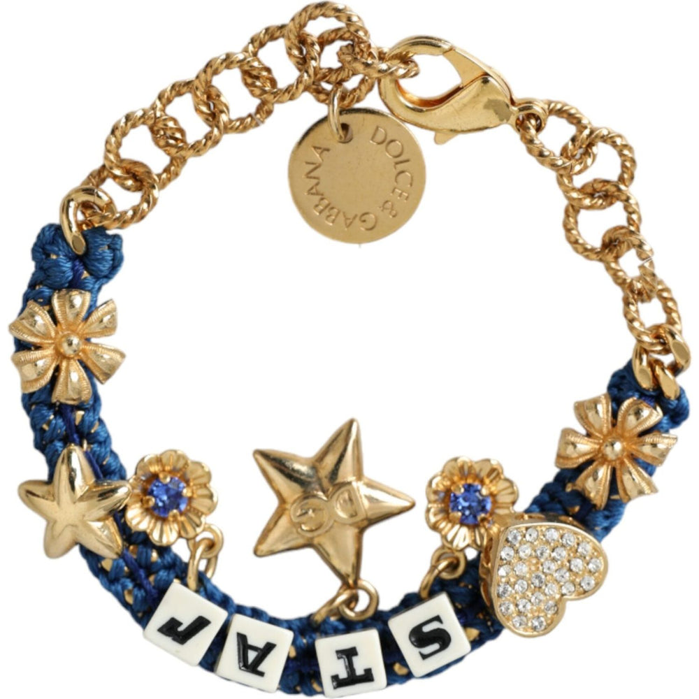 Dolce & Gabbana Gold Tone Brass Chain Star Fashion Bracelet SMY10299