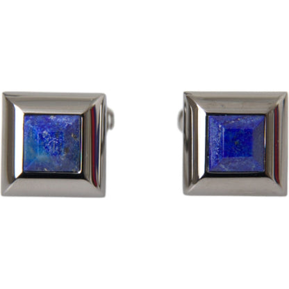 Dolce & Gabbana Silver Plated Brass Pin Crystal Cufflinks Cufflinks