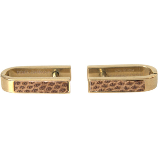 Dolce & Gabbana Gold Plated Metal Brass Pin Men Cufflinks Cufflinks