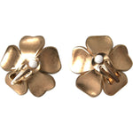 Dolce & Gabbana Gold Tone Maxi Faux Pearl Floral Clip-on Jewelry Earrings SMY10169