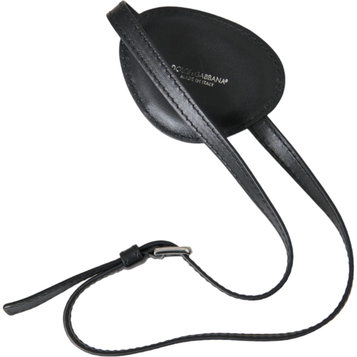 رقعة عين من جلد العجل الأسود من دولتشي آند غابانا بشعار DG المعدني