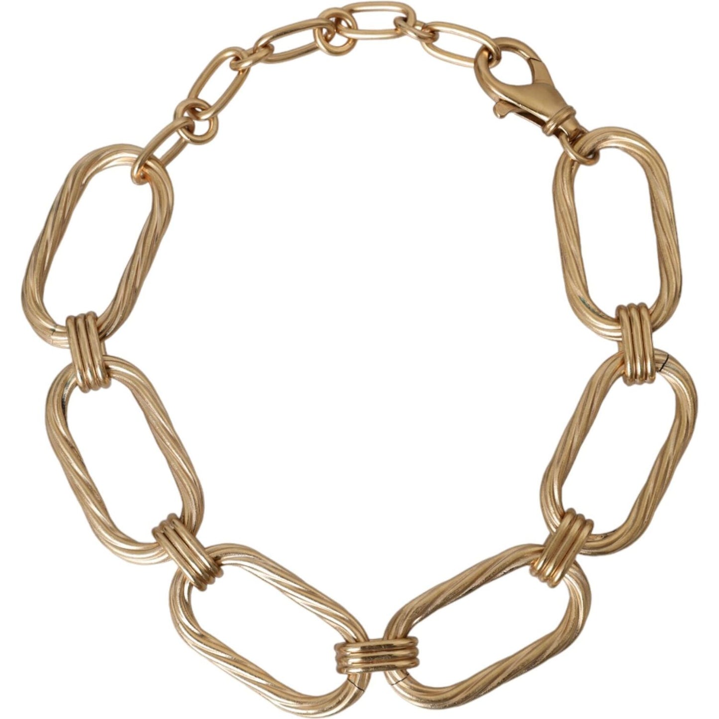 Dolce & Gabbana Gold Tone Brass Large Link Chain Jewelry Necklace SMY10295