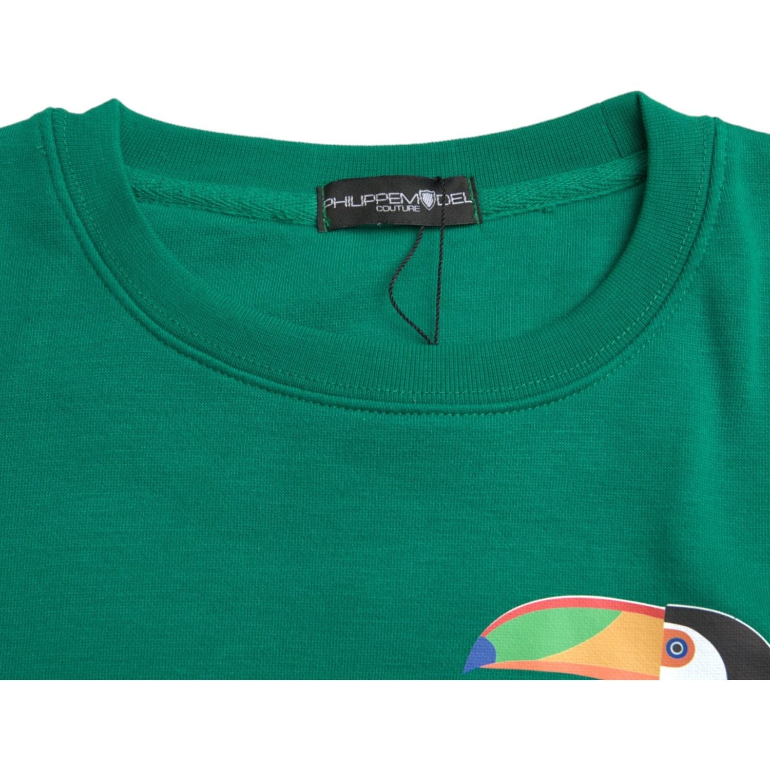 سترة فيليب موديل الخضراء القطنية المطبوعة بشعار بأكمام طويلة