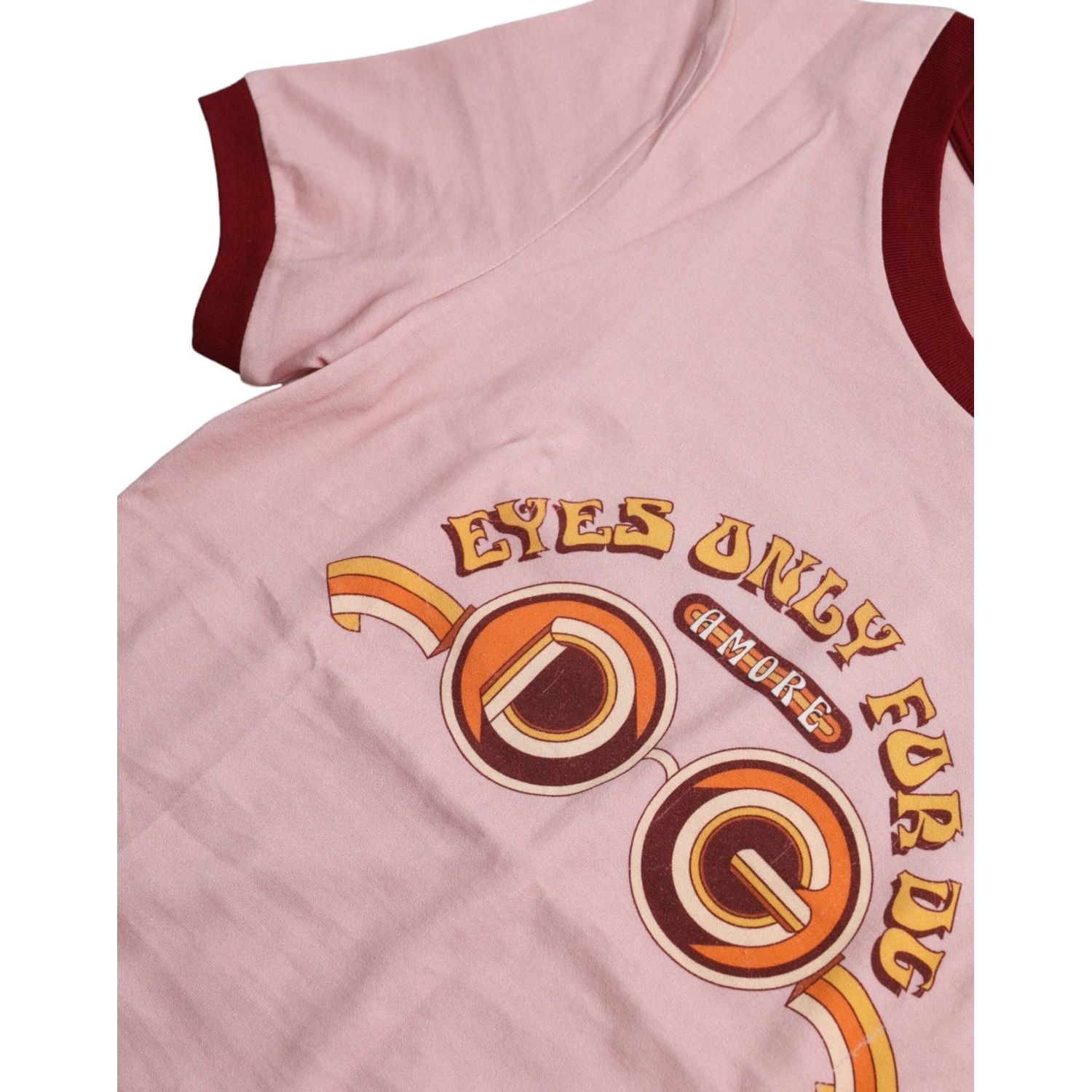 تي شيرت دولتشي آند غابانا وردي من القطن بأكمام قصيرة ورقبة دائرية