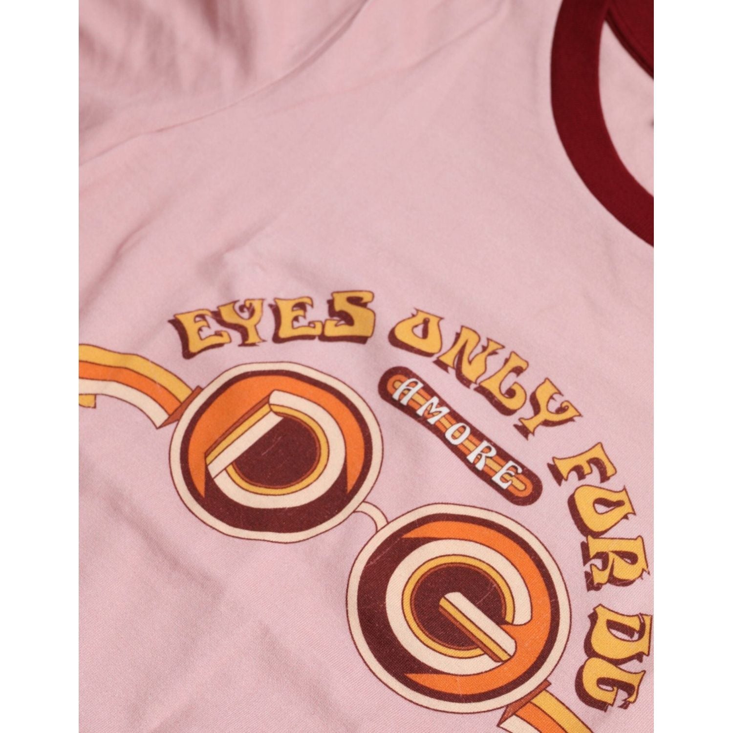 تي شيرت دولتشي آند غابانا وردي من القطن بأكمام قصيرة ورقبة دائرية