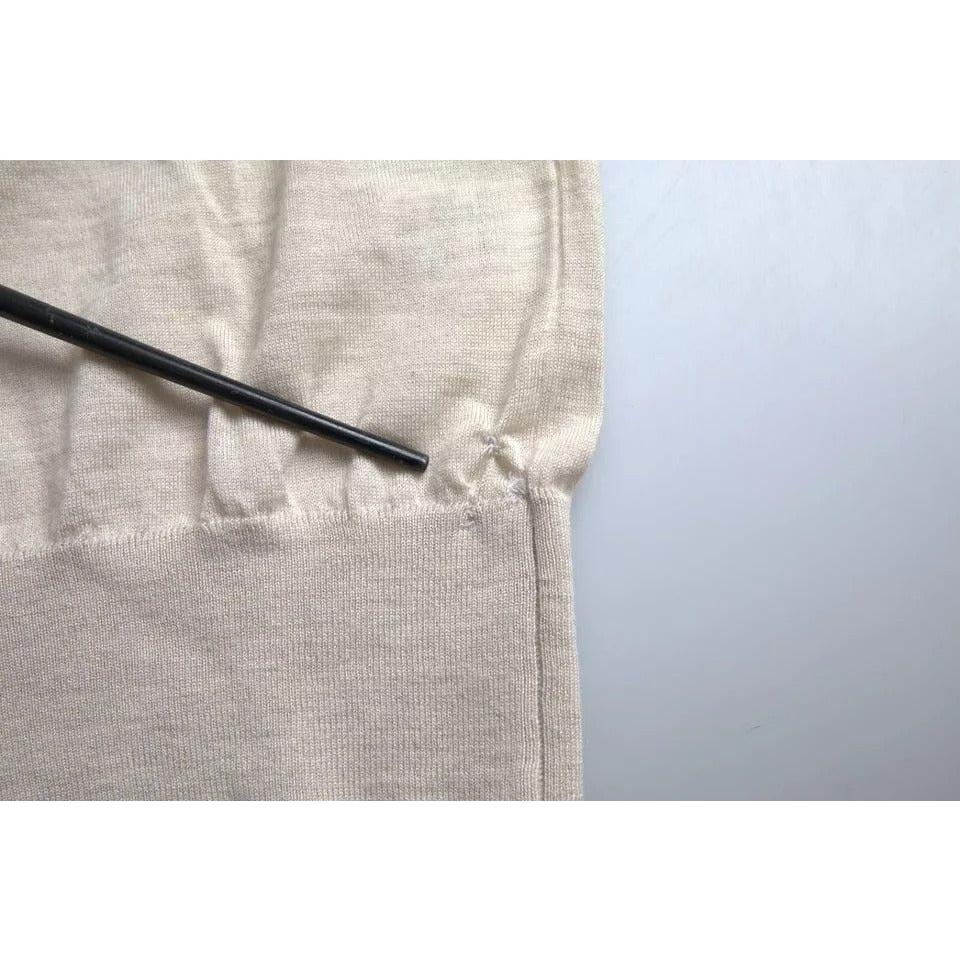 بلوفر دولتشي آند غابانا من الكشمير باللون البيج بياقة مدورة