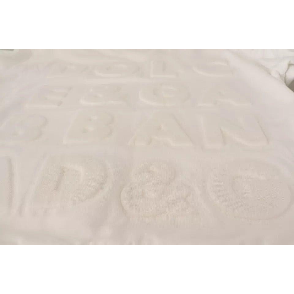 سويت شيرت من القطن منقوش بشعار دولتشي آند غابانا باللون الأبيض