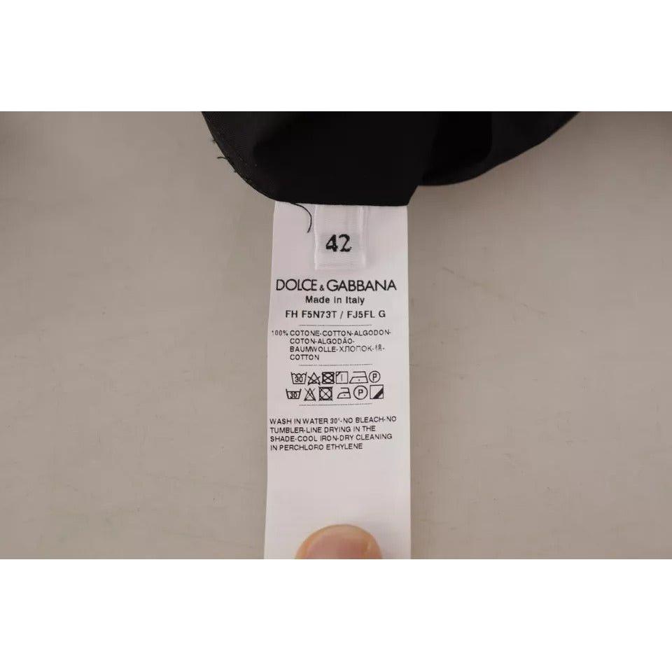 قميص رسمي من دولتشي آند غابانا بياقة من القطن باللون الأسود