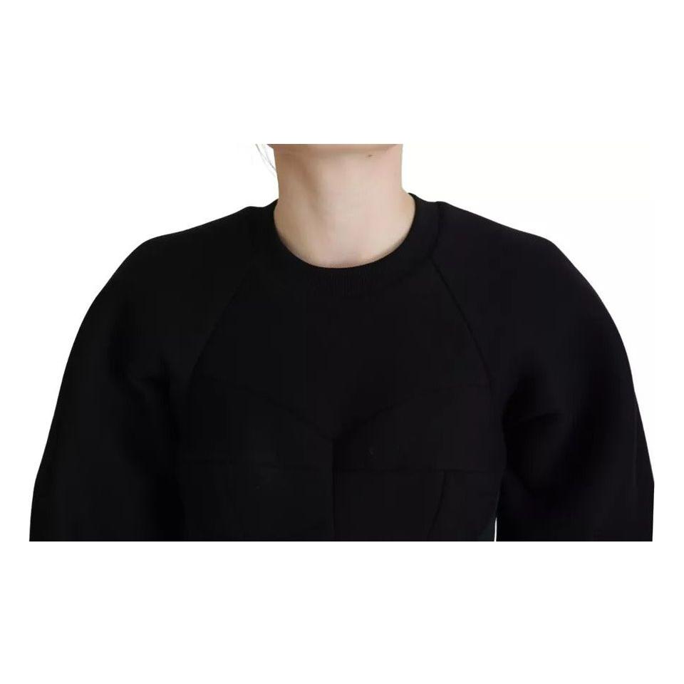 فستان دولتشي آند غابانا قصير من القطن بأكمام طويلة باللون الأسود