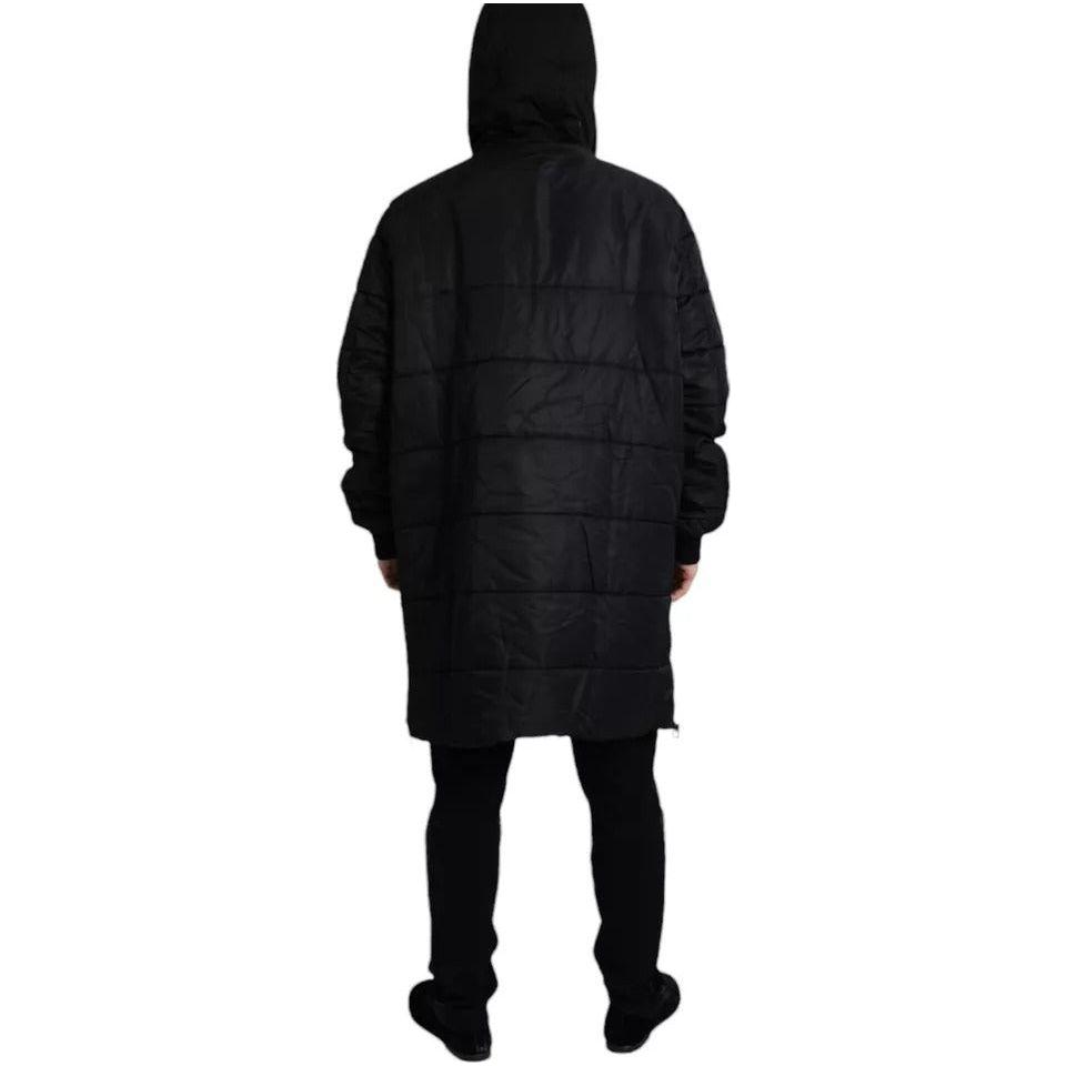 Dolce & Gabbana Black Nylon Hooded Parka Coat Winter Jacket